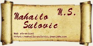 Mahailo Šulović vizit kartica